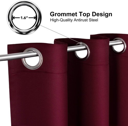 ChrisDowa Blackout Curtains - Thermal Insulated Room Darkening Panels, Burgundy Red, 42W x 84L - 2 Set