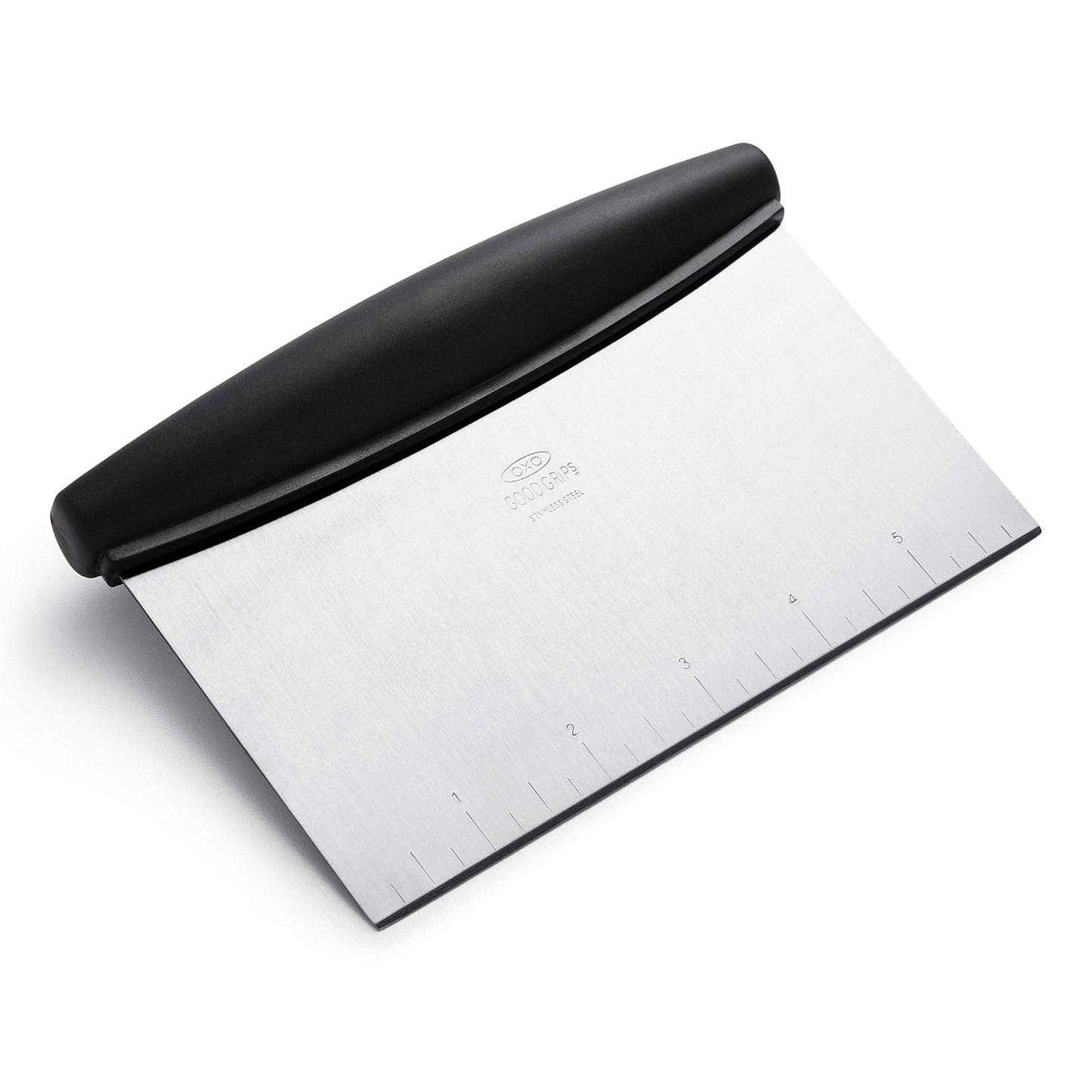 OXO Good Grips Stainless Steel Multi-Purpose Scraper & Chopper, Dough Cutter for Pizza, Bread and Cookie Dough, Multi-Purpose Vegetable Chopper, Dishwasher-Safe Kitchen Essential