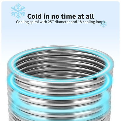 BACOENG 1/2" x 50Ft 304 Wort Chiller, Stainless Steel Tubing Coil for Ice Bath Beer Brewing Tubing Coil, Water Cooler Equipment