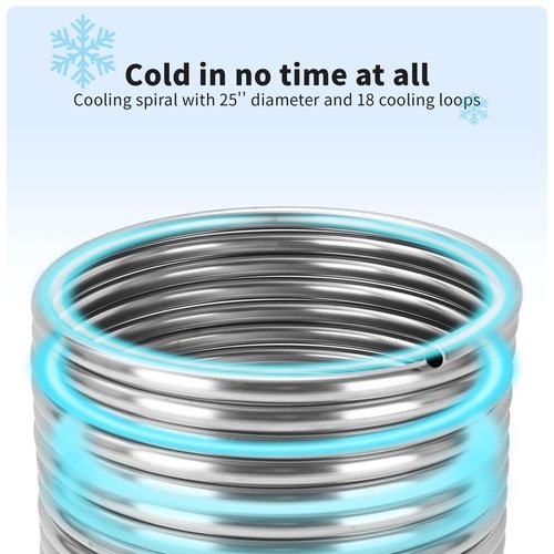 BACOENG 3/8" x 50Ft 304 Wort Chiller, Stainless Steel Tubing Coil for Ice Bath Beer Brewing Tubing Coil, Water Cooler Equipment