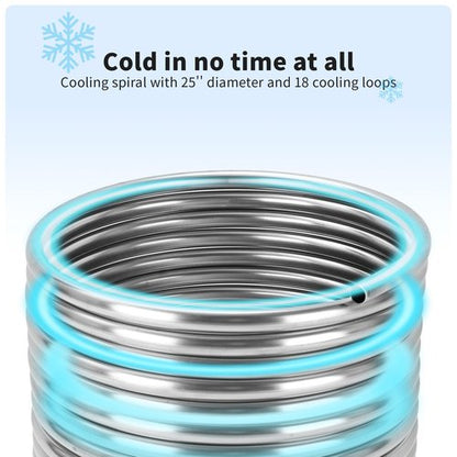 BACOENG 3/8" x 50Ft 304 Wort Chiller, Stainless Steel Tubing Coil for Ice Bath Beer Brewing Tubing Coil, Water Cooler Equipment