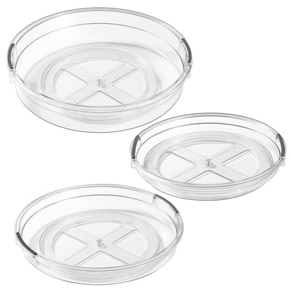 LAMU 3 Pack Lazy Susan Organizer Turntable for Cabinet, Pantry Organizers and Storage, Rotating Condiment Organizer for Kitchen, Table Top, Fridge, Countertop, Spice Organization, 9.25'' 10.6'' 12''