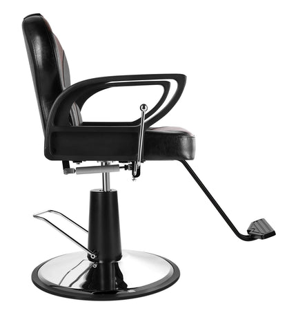 Beautymega Vintage Hydraulic Pump Hair Cutting Chairs Reclining Beauty Salon Styling Chairs (Black & Brown)