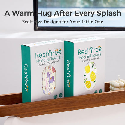 2-6, 25.5" 25.5", babee Reshinee Bamboo Viscose Hooded Bath Towels for Toddler Girls Kids Age Measures x Soft Bathrobe
