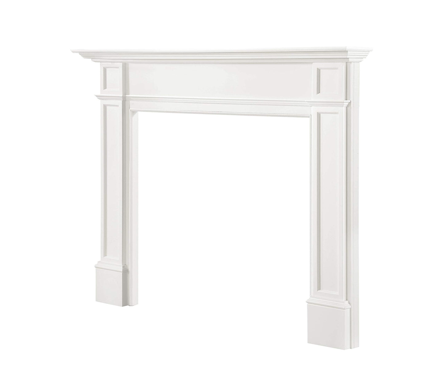 Pearl Mantels ARYB56540 Furniture for Your Fireplace, Premium Grade A MDF Mantel Surround, Crisp White Paint, Interior Opening 56" W x 42" H