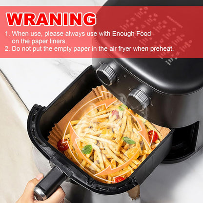 Vailnd Air Fryer Liners Disposable, 100Pcs 9 Inch Oil Proof Parchment Sheets for Air Fryer