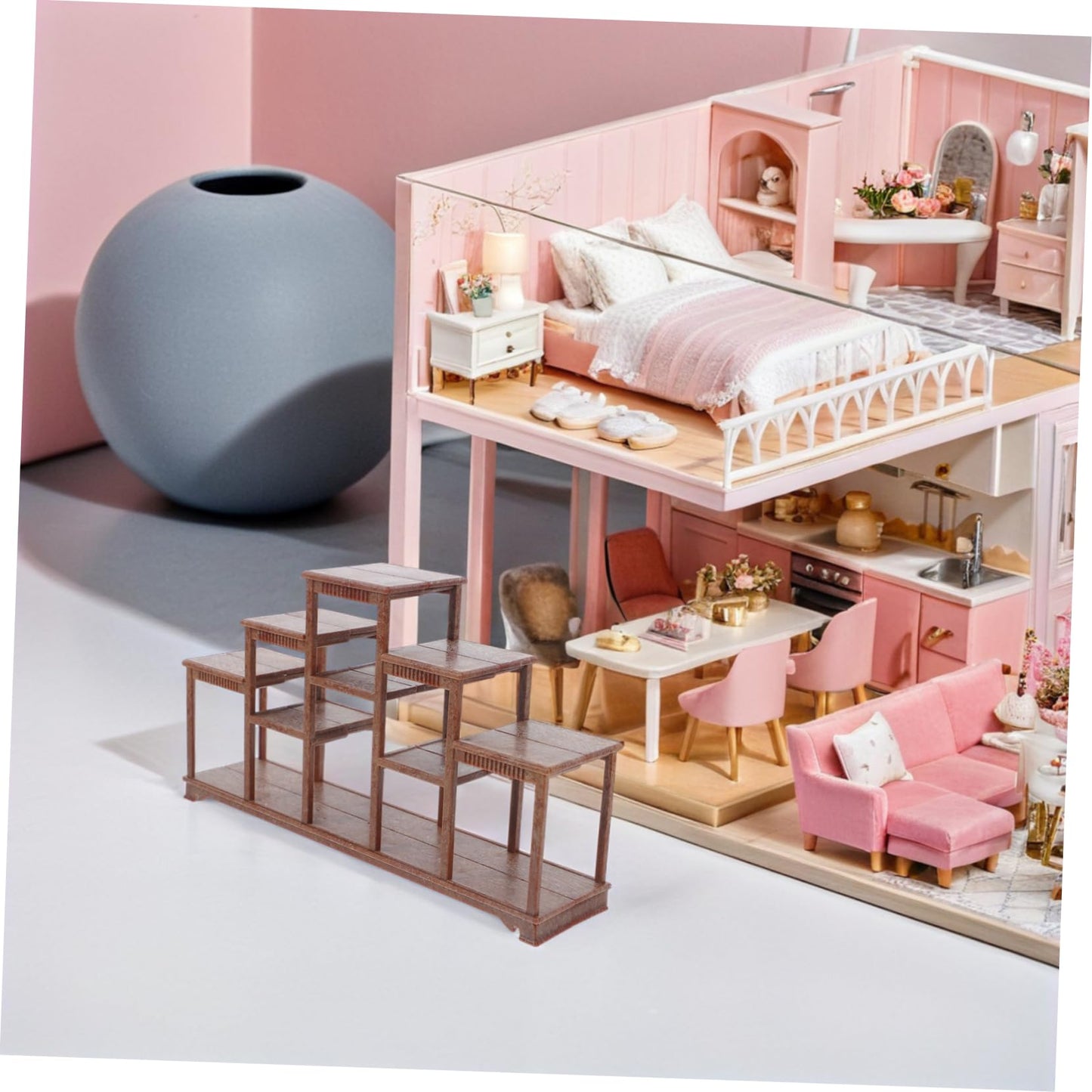 Yardwe Miniature Dollhouse Display Shelf 7.09X3.94X1.65 Inches Dollhouse Furniture for Mini Accessories and Creative Play