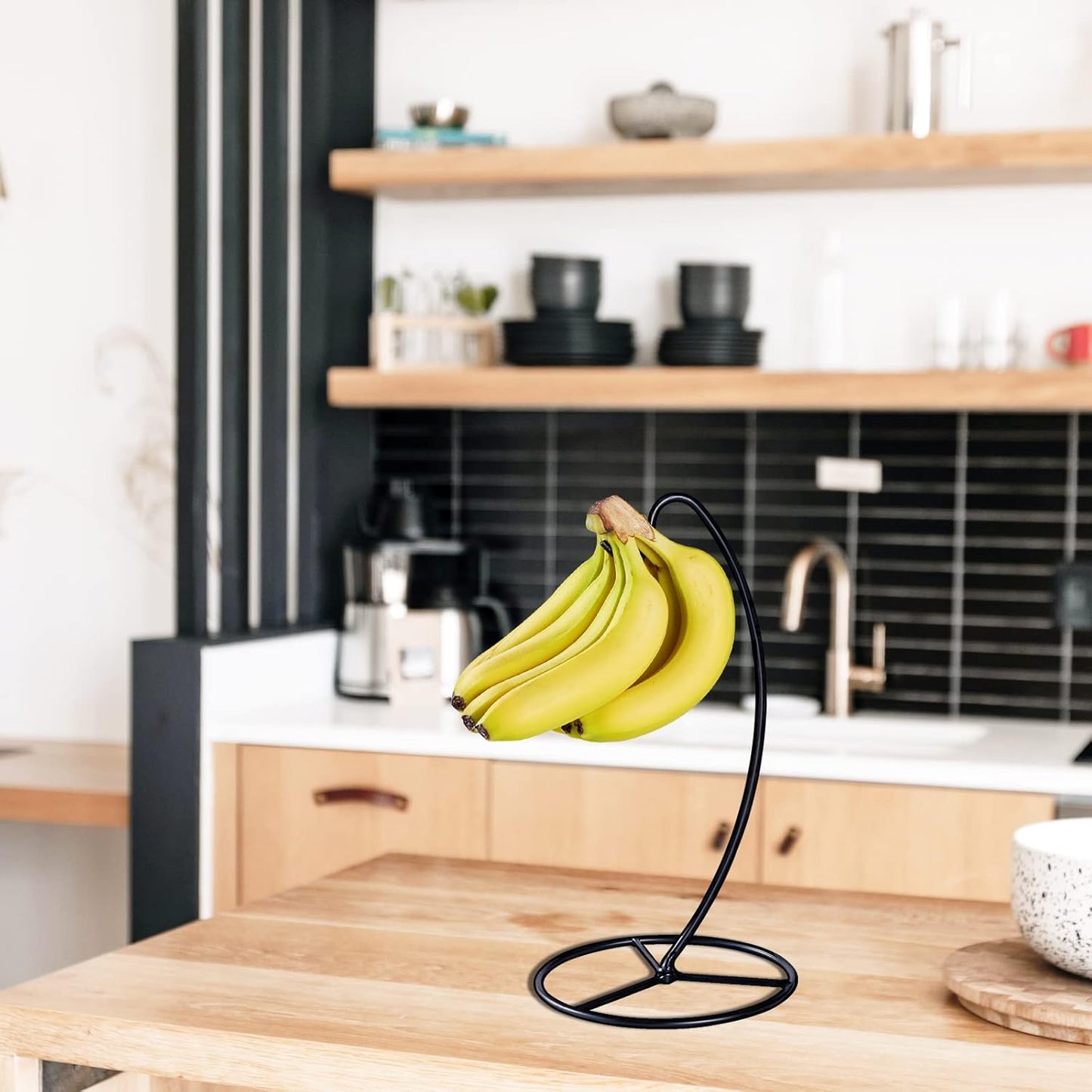 15LB Banana Holder Stand, Banana Hanger Stand Black, Metal Bananas Tree Hanger to Keep Bananas Fresh