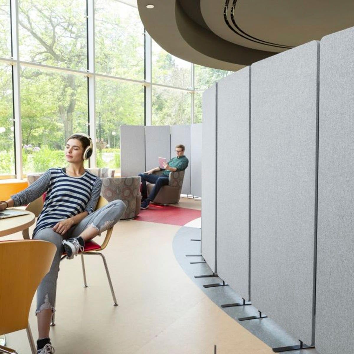 Stand Up Desk Store ReFocus Freestanding Noise Reducing Acoustic Room Wall Divider Office Partition (Ash Grey, 72" x 66", Zippered 3-Pack)