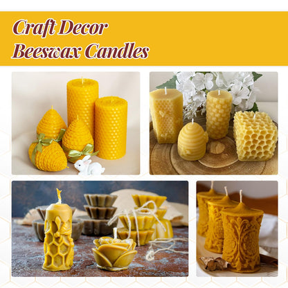 Beeswax Candle Making Kit for Adult, Make Your Own Beeswax Candle Kit Including Wax Melter Temperature Control,Cotton Wick,Wick Stickers