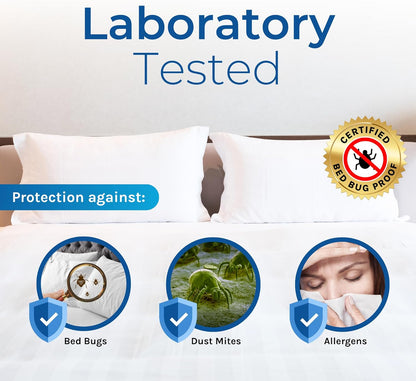 15 Hygea Natural Luxurious Mattress Cover - Water Resistant,Washable, Breathable and Stretchable up to in.- Zippered