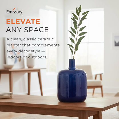 Emissary - Round Jug Vase, Blue 13x18 H