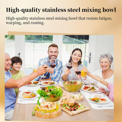 14 Pack 6.69 inches Gold Mixing Bowls with 16 Pcs Airtight Lids Stackable Stainless Steel Soup Bowls Versatile Mixing Bowls Metal Fruit Salad Bowls Round Serving Bowl for Kitchen Cooking Supplies