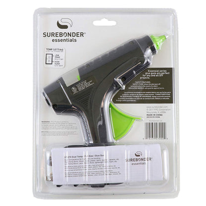 Surebonder Hot Glue Gun Full Size, Dual Temperature 40W Glue Gun for DIY, Craft, & Home Repair, Uses 7/16" Glue Sticks, Black