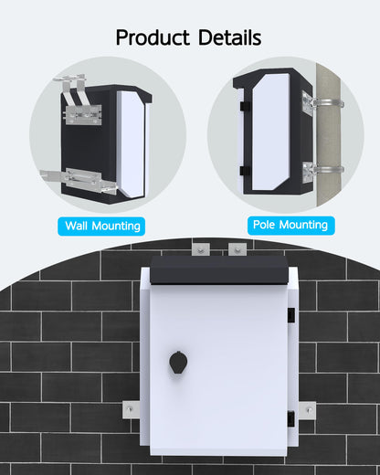 Akwscyby Outdoor Electrical Box with Thermostat and Fan, Precise Temperature Control 0.1°F, IP65 Water Resistant Rating, Galvanized Steel, Aluminum Rear Beam(17.7"x13.4"x9.0")
