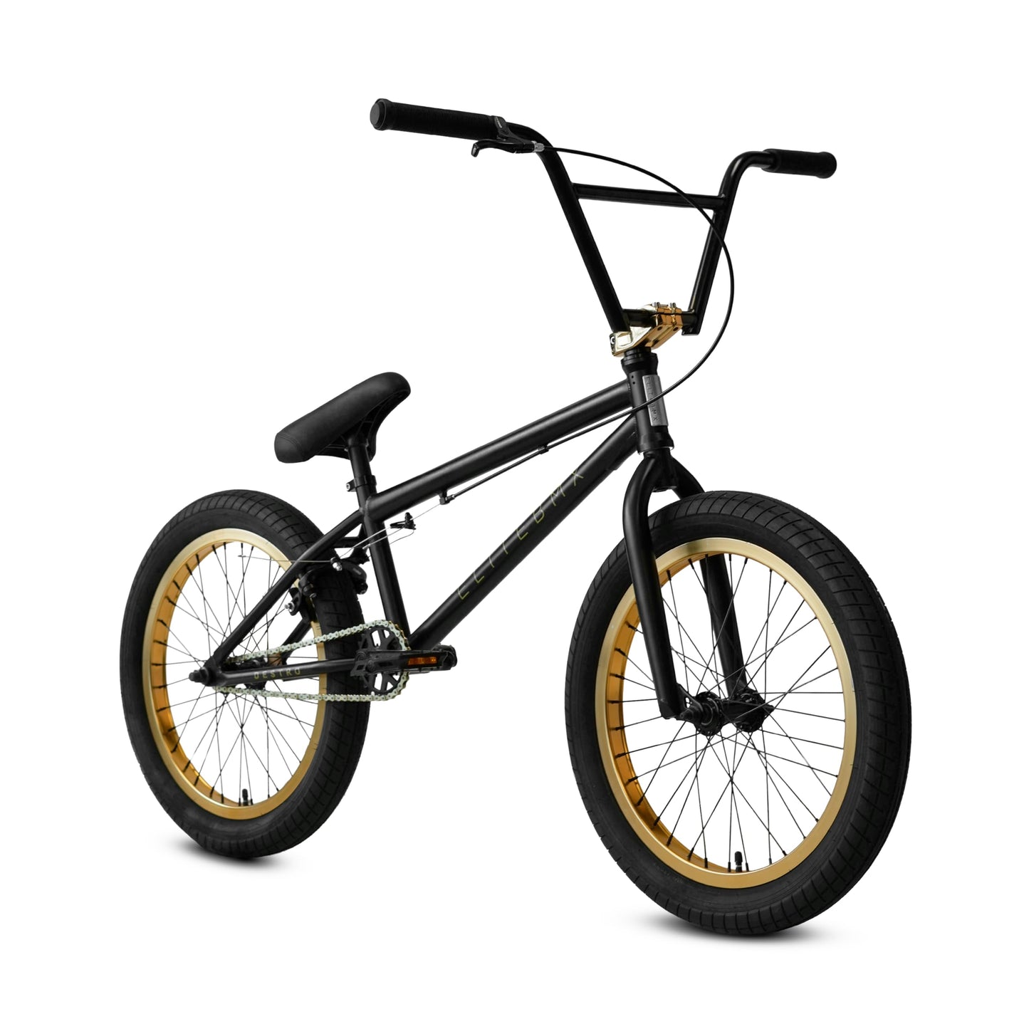Elite BMX 18", 20" & 26" Model Freestyle Bike - 3 Piece Crank (20", Black OE)