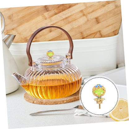 IWOWHERO Teapot Button Cover Knob, Pot Grip Knobs for Frying Pan, Enameled Lid Knob Replacement for Glass Kettle