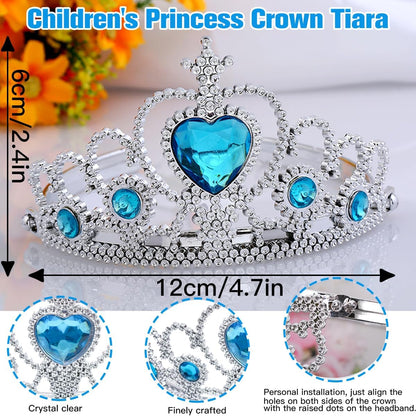 Skiennix Birthday Decorations for Girls - Winter Snow Theme Party Supplies with Number 2 Candle & Crown