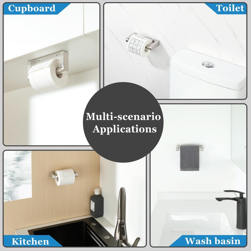 Alise Toilet Paper Holder,Spring Loaded Bathroom Toilet Paper Holder Wall Mount SUS304 Stainless Steel Tissue Holder Toilet Paper Roll Holder for Toilet,Washroom,RV,Brushed Nickel