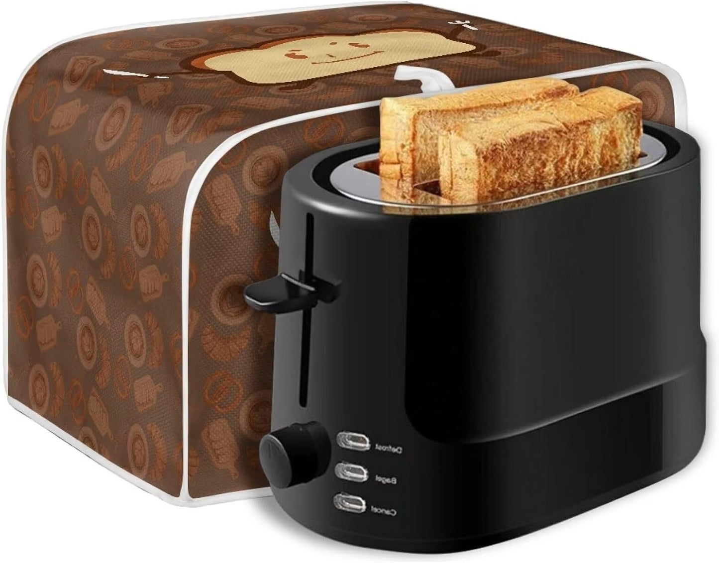 Cartoon Toast Toaster Cover, Pink Kitchen Broiler Organizer Bag with Top Handle, Water Proof, Dust & Fingerprint