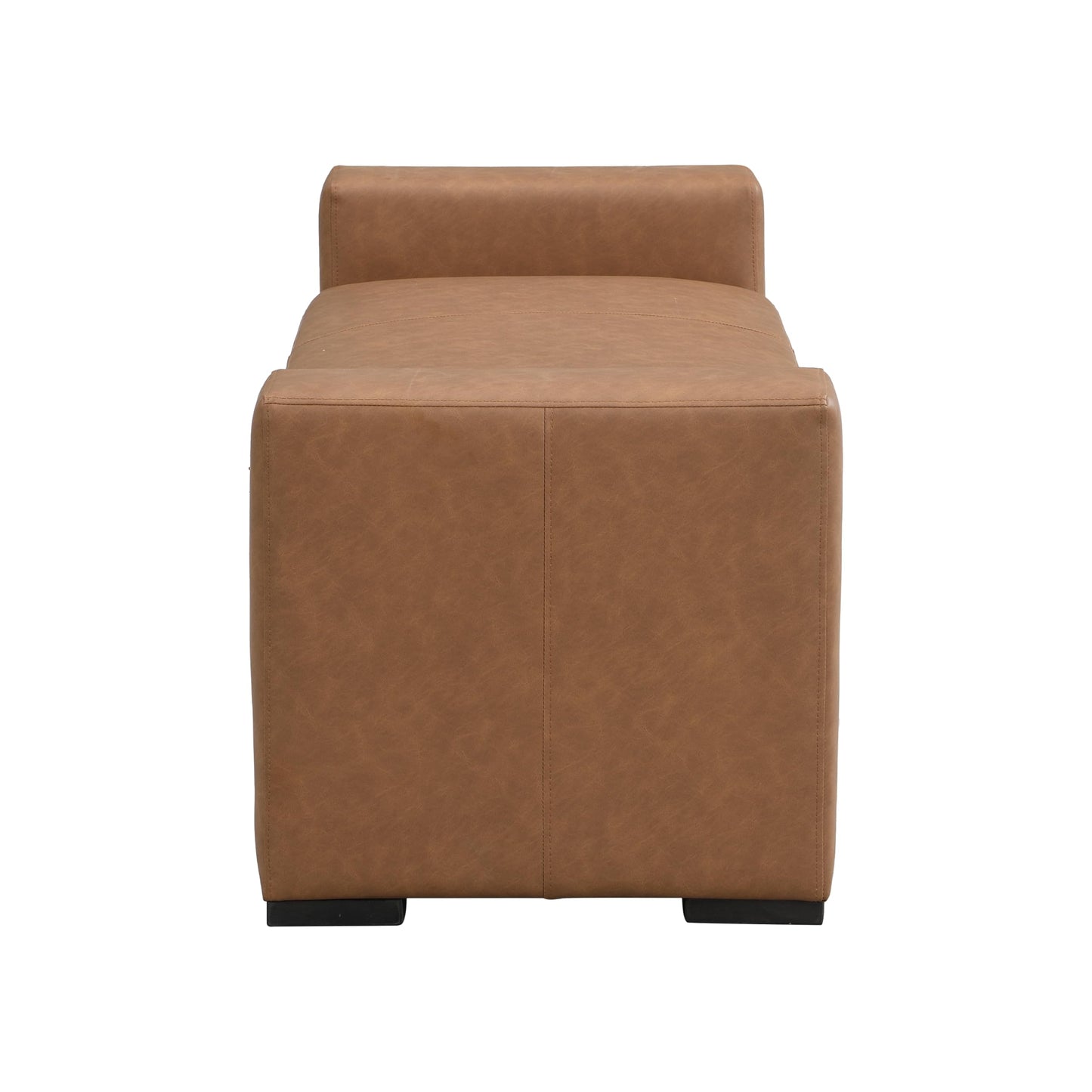 Christopher Knight Home Mosley Faux Leather Upholstered Ottoman Bench, Rectangular Foot Stools Ottoman, Wooden Ottoman Footrest, Bedroom End of Bed Footstool, Living Room Sofa Extra Seat, Brown