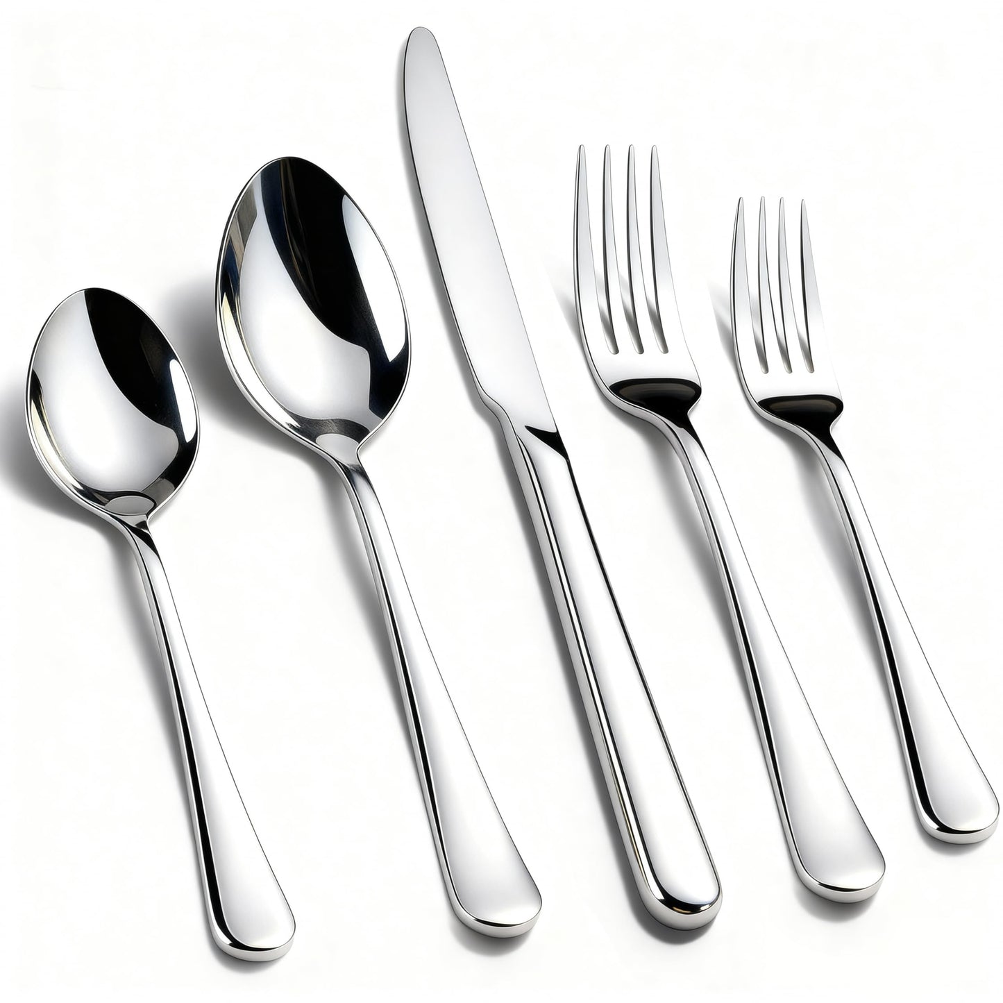 KIKCOIN 40 Pack Silverware Set for 8, Food-Grade Stainless Steel Flatware Set, Heavy Duty Mirror Polished Cutlery Utensils Set with Knives Spoons and Forks Set for Home Kitchen Restaurant Wedding