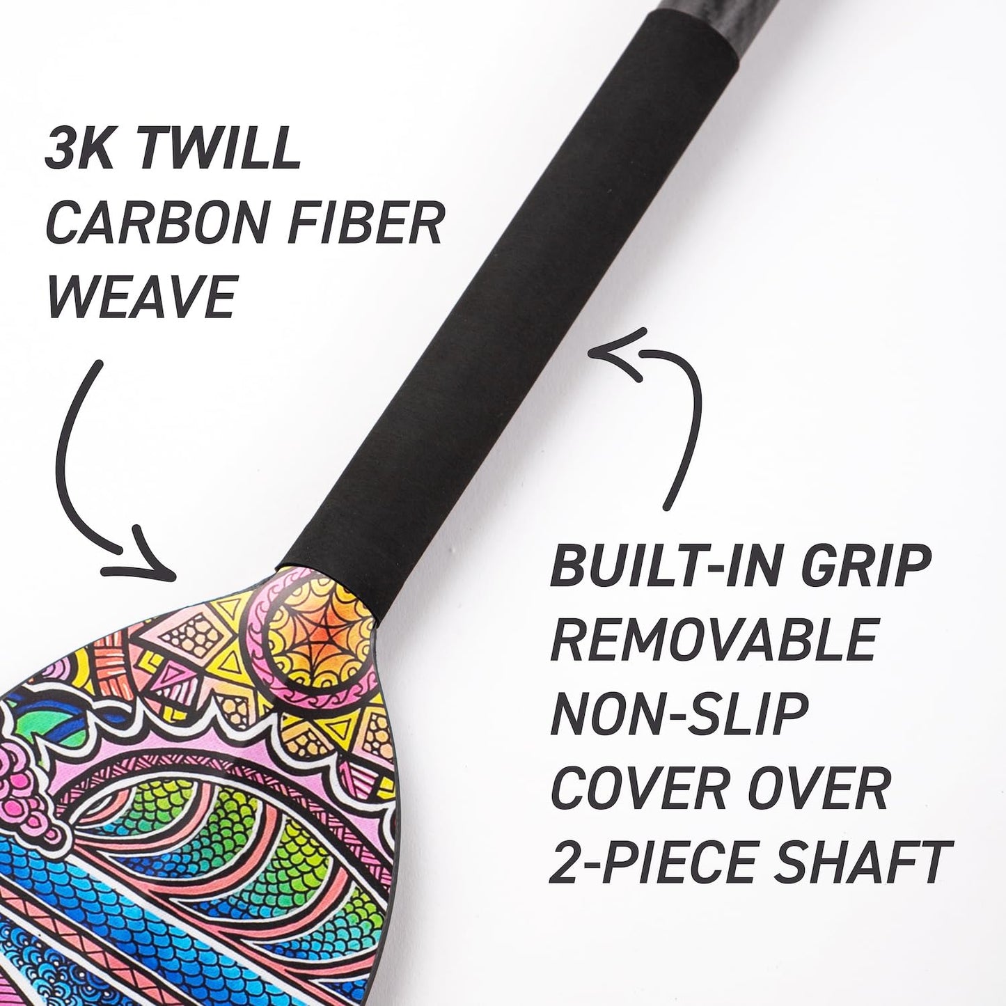 Hornet Watersports Dragon Boat Paddle - Pink Crush Design - Adjustable Carbon Fiber Dragon Boat Paddle - IDBF Approved (Clamp Adjustable)