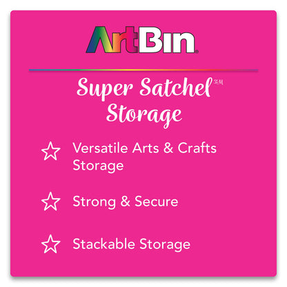 ArtBin 9101AB Super Satchel Slim with Removable Dividers, Art & Craft Organizer, [1] Plastic Storage Case, Clear, Divided Compartments