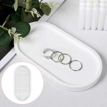 5 Pcs Oval Tray Resin Molds Set, 12'', 10'', 9'', 7'', 5.7'' Silicone Tray Molds for Epoxy Resin, Jewelry Holder, Concrete, Clay, Gypsum