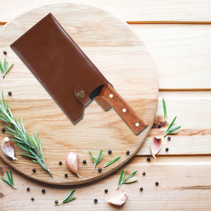Mobestech Artificial Leather Kitchen Knife Cover Protective Case for Chef and Meat Cleavers Compact Knife Protector with Stylish Design 9.76X4.72In