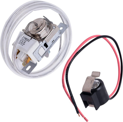 BlueStars 2198202 Refrigerator Cold Control Thermostat & W10225581 Bimetal Defrost Thermostat - Replaces 2161284,