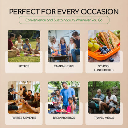 Living Balance Certified Compostable Cutlery 180 Pieces Set - CPLA 60 Forks, 60 Spoons & 60 Knives - Heavy Duty Flatware - Reusable, Zero Waste, Travel, Picnic, to Go & Kitchen Use - BPA Free