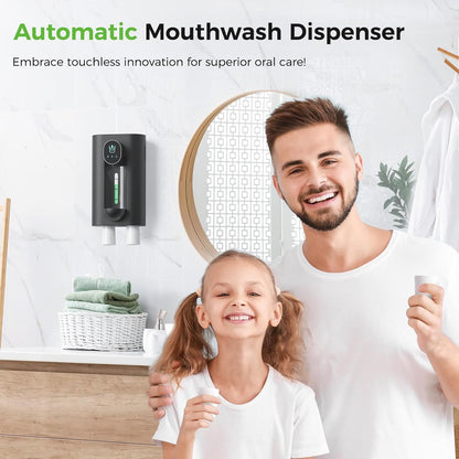 18.26 oz 2 3 Countertop Oylik Automatic Mouthwash Dispenser Touchless Mouthwash Dispenser for Bathroom Magnetic Cup USB