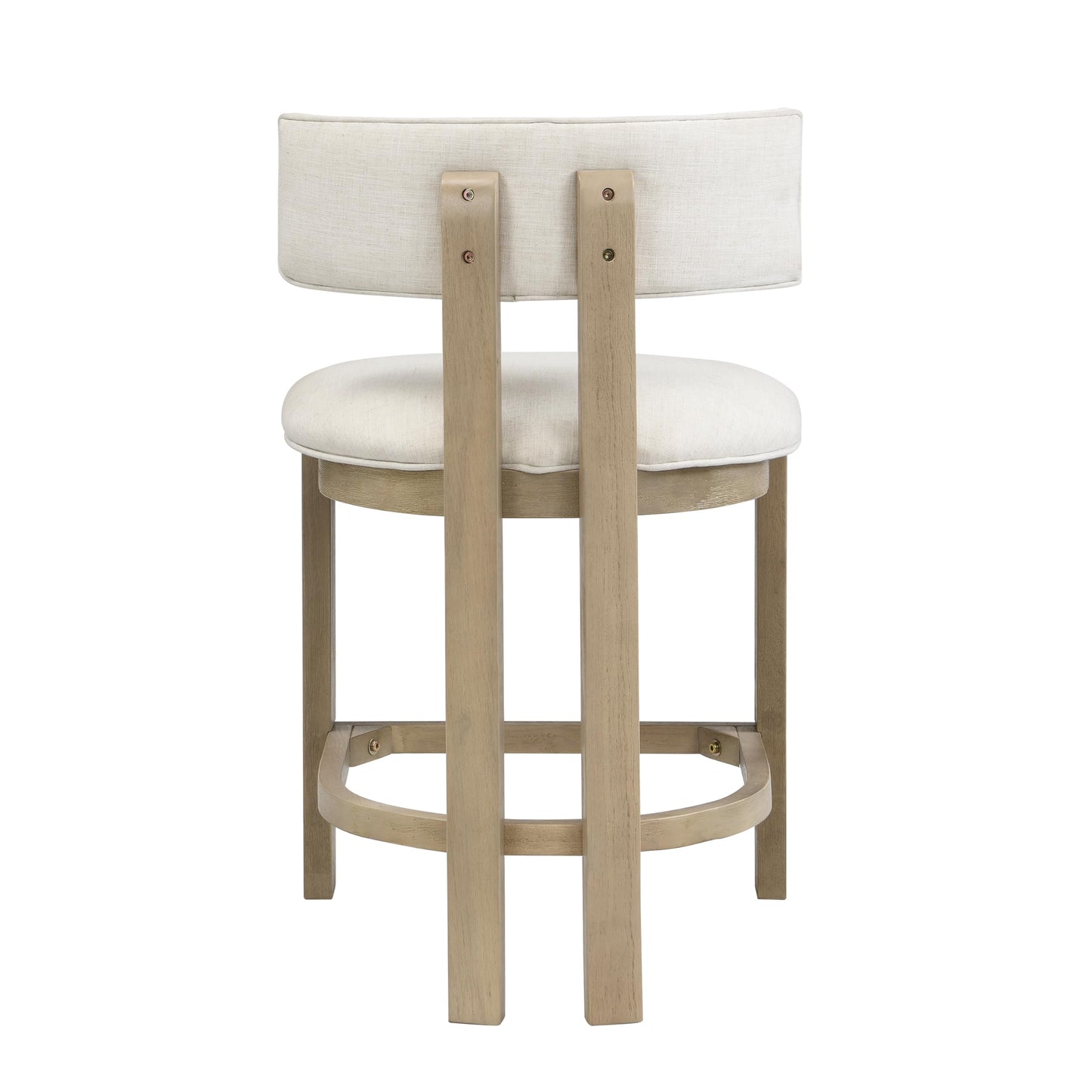 Christopher Knight Home Minso Wooden Counter Height Bar Stools Set of 2, Comfy Upholstered Barstools with Backrest/Footrest, Counter Stool for Kitchen Island/Home Bar Table, Light Ash + Beige