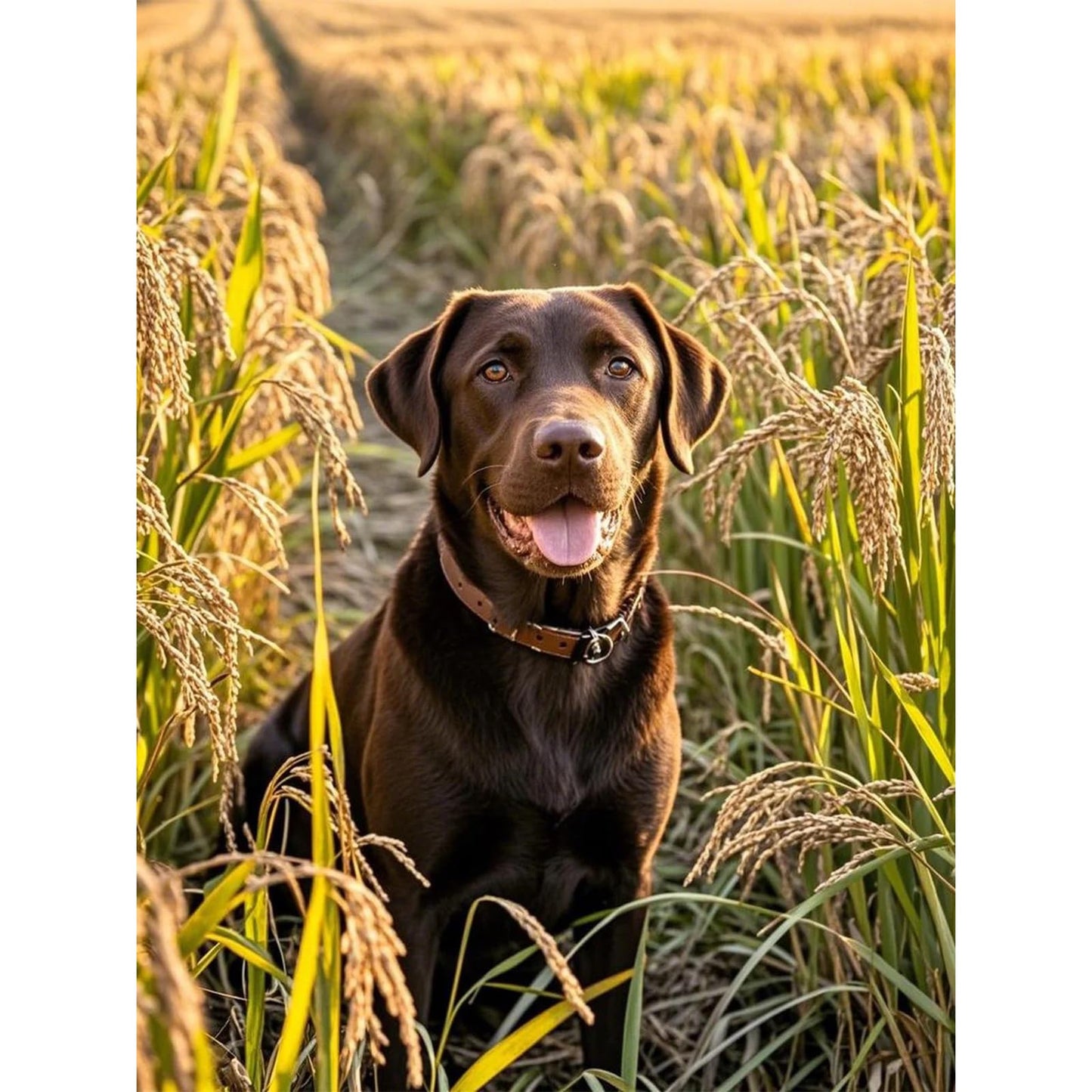 Betkuzoka Chocolate Labrador Retriever Diamond Dots DIY Kits Stitch Diamond Art Painting 5D Full Round Drill Paint by Diamonds Bead Art for Beginners Home Living Room Bedroom Office Decor 12x16 Inch