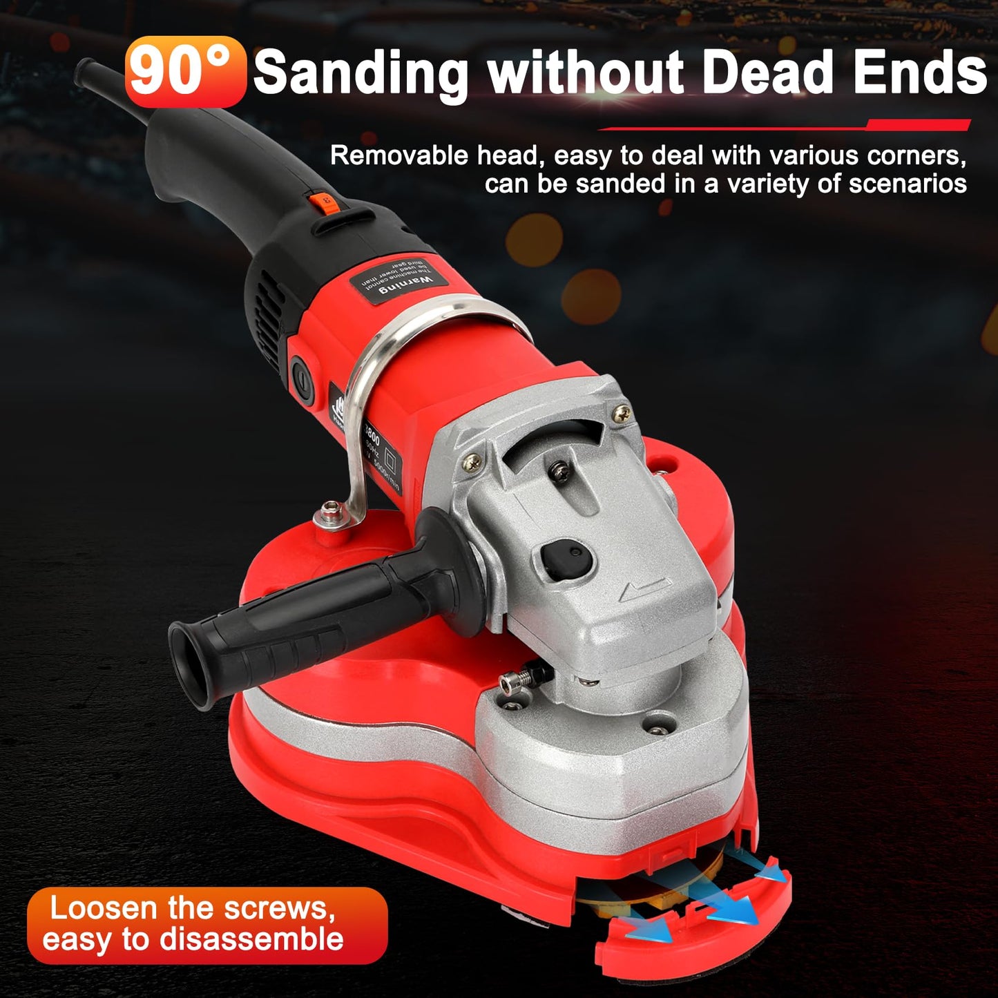 4-Head Electric Diamond Polisher Machine, 8" grinding diameters and 3pcs Diamond Grinding Wheels, 3800W Concrete Grinder for Polishing Stone Concrete Surface, Metal Descaling and Thinset Removing