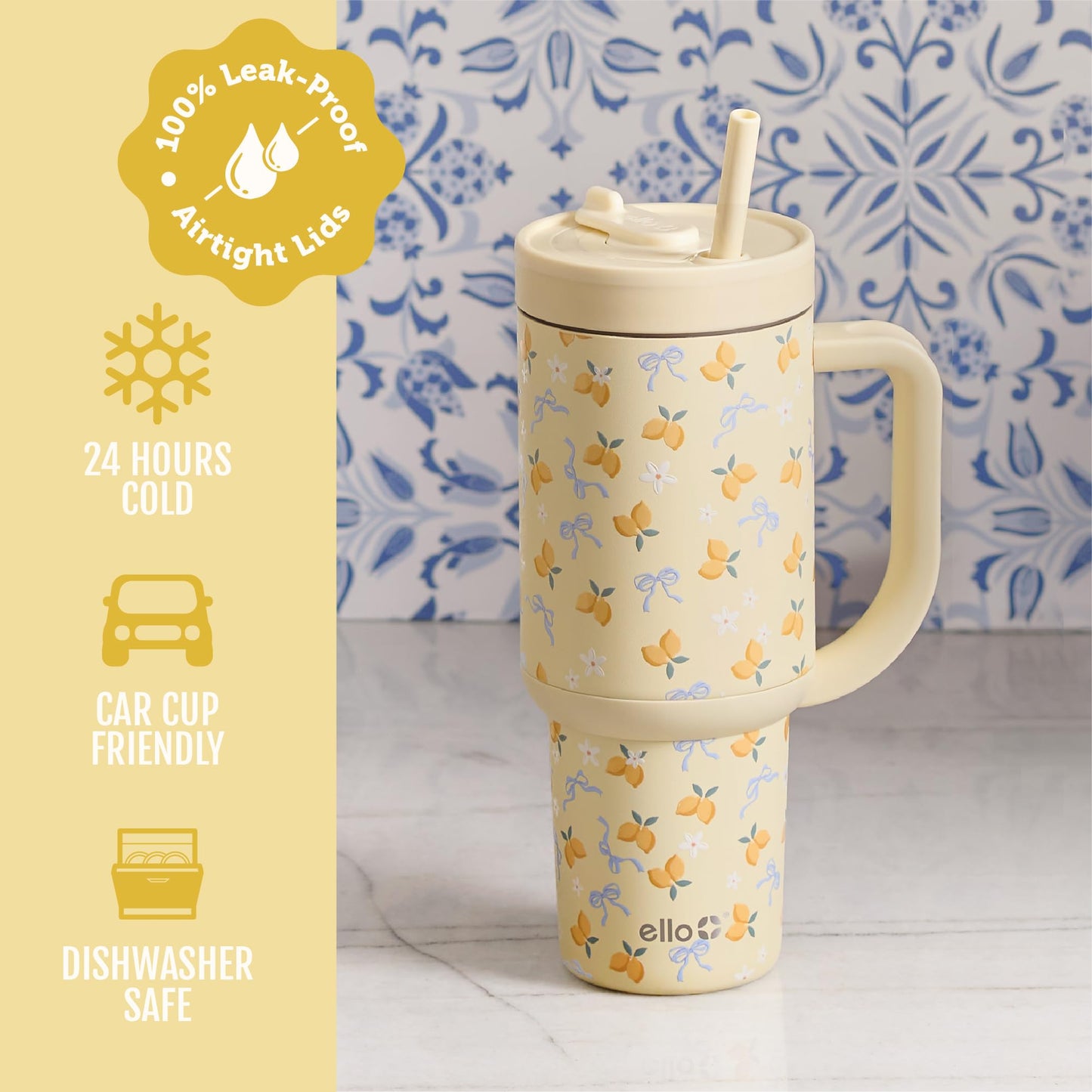 Ello Oasis 30oz Stainless Steel Water Bottle - Main Squeeze