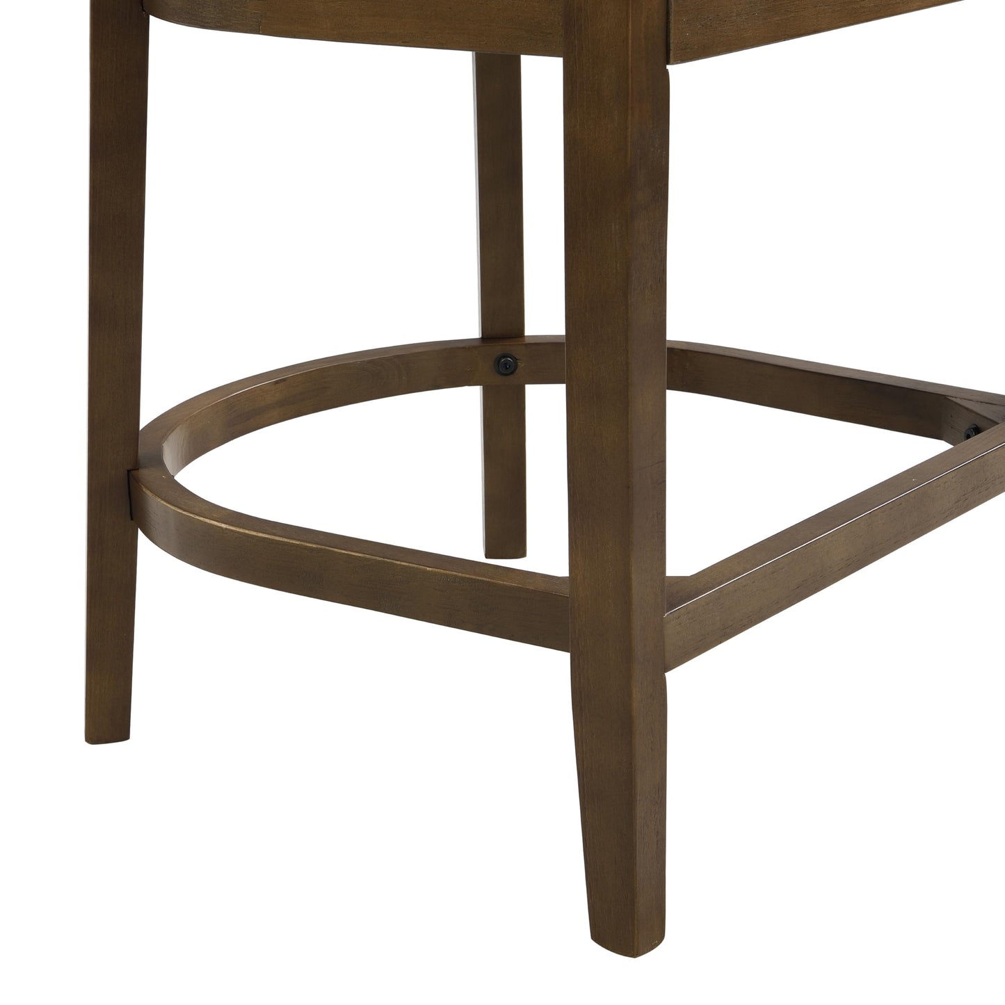 Christopher Knight Home Ebany 25.25" Barstools Set of 2, Rubberwood Counter Stool, Upholstered Seat Bar Chair, Curved Back Barstool, Open Design Stool for Kitchen Dining Island Table, Beige + Walnut