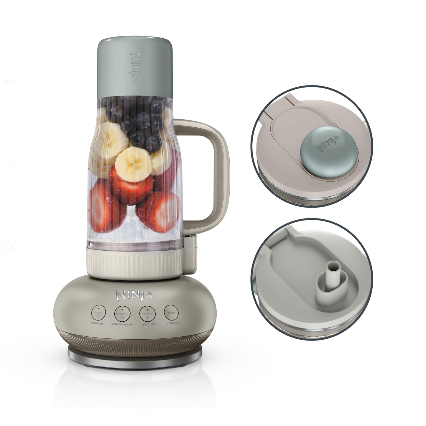Ninja Blendboss™ | Personal Blender for Smoothies & Frozen Drinks | 26oz Travel Tumbler with LeakProof Lid, Chug Spout & Detachable Straw | Auto-iQ Technology | Stone Mint | DB351ST