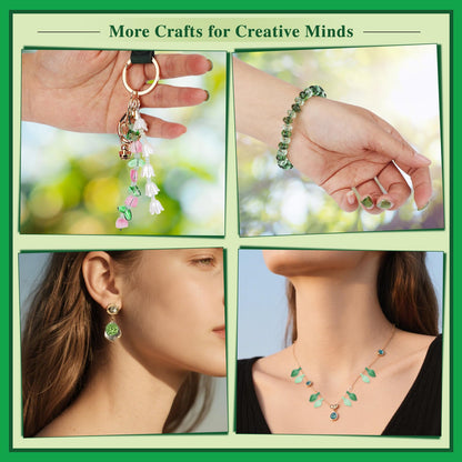 GarfxG Beaded Plant Kit, Green Glass Beads Plants Kit, Forever Plant Beads Green Beads with Step by Step Instructions, Video Tutorials, DIY Making Tools for Home Decor Jewelry Making DIY Craft