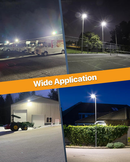 DEMILARE Parking Lot Lights 200W 30,000LM Slip Fitter Led Street Pole Light with Dusk-to-Dawn Photocell 5000K 100-277V IP65 Waterproof Outdoor Commercial Area Lighting for Parking Lot, Roadways 3PACK