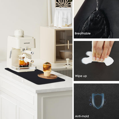 QPIX DIGITAL Coffee Mat for Countertop - 19"x12" Super Absorbent Dish Drying Mat for Kitchen