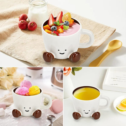 EWCEFIC Coffee Mugs,Cute funny Mug For Women, 12.8oz/380ml Unique Ceramic Coffee Tea Cups, Office Mug Gift (chocolate)