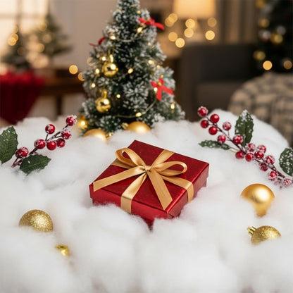 Cididu 1000g Fake Snow Clouds Decorations, 35.27 oz Fluffy Artificial Fiber Fill, White Soft Indoor Home Decor for Village Display, DIY Winter Crafts, Christmas Tree Safe and Reusable