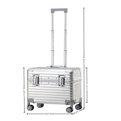 Perle Path Full Aluminum Camera Carry-On Luggage DSLR Shockproof TSA lock Photography Gear Case with Removable Dividers & 360° detachable Wheels Luggage Rolling camera bag Camera storage case (silver)