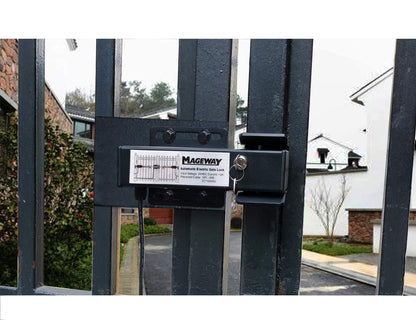 Mageway 24VDC Heavy Duty Automatic Electric Gate Lock for Swing Gate Opener Gate Operator Automatic Gate Openers, Fail Secure Waterproof Solenoid Lock, Pre-Wired 16 ft UL Cable