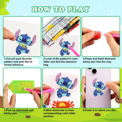 LWZAYS Diamond Art Kits for Kids Boys and Girls Ages 6-8-10-12 Easy to DIY Creative Diamond Art Sticker Craft by Numbers Kits for Kids and Adult Beginners