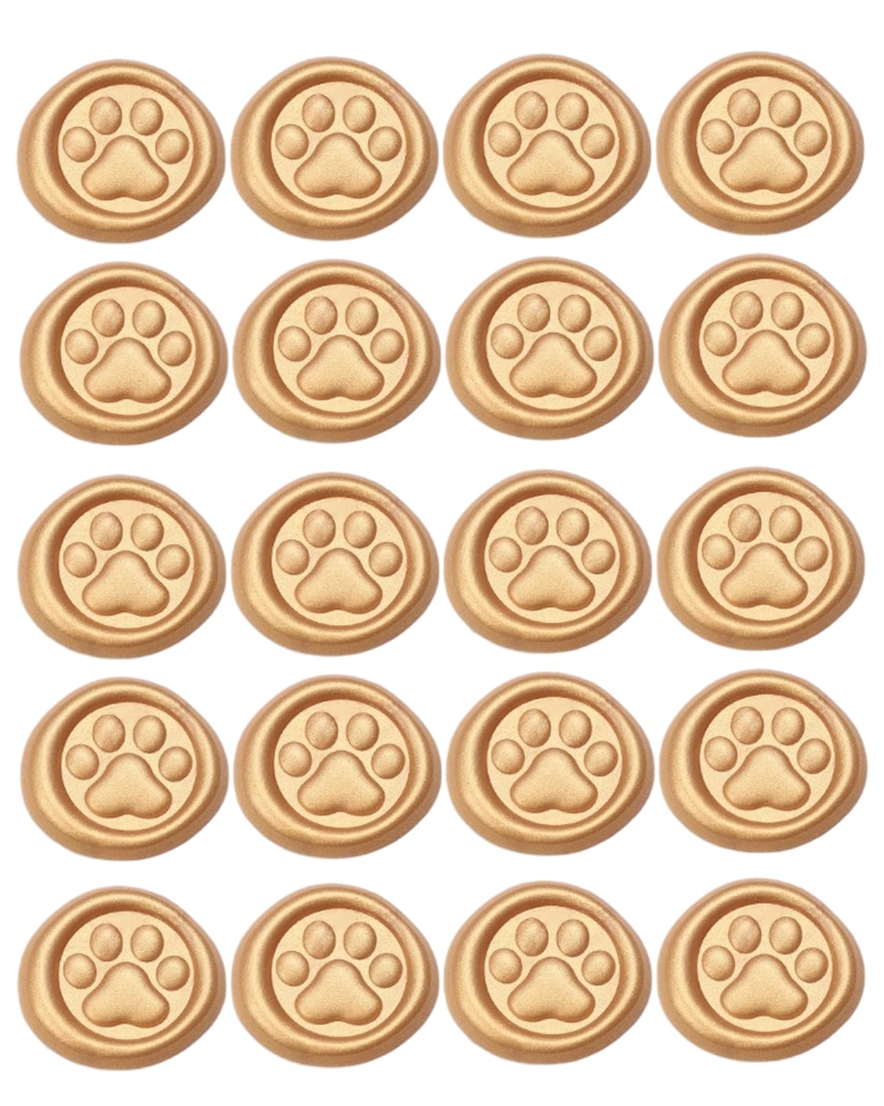 Gold Paw Wax Seal Stickers-40PCS Bulk Self-Adhesive Vintage Sealing Stickers for Envelopes, Letter, Invitations, Gift Wrapping, Scrapbooking – Cute Animal Footprint Design(