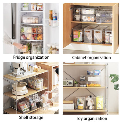 MineSign 2Pack Stackable Fridge Drawers Pull-Out Bins Divided Produce Saver Containers for Refrigerator Storage Organizers for Veggie Fruit Berry Pantry Cabinet Makeup Clothes
