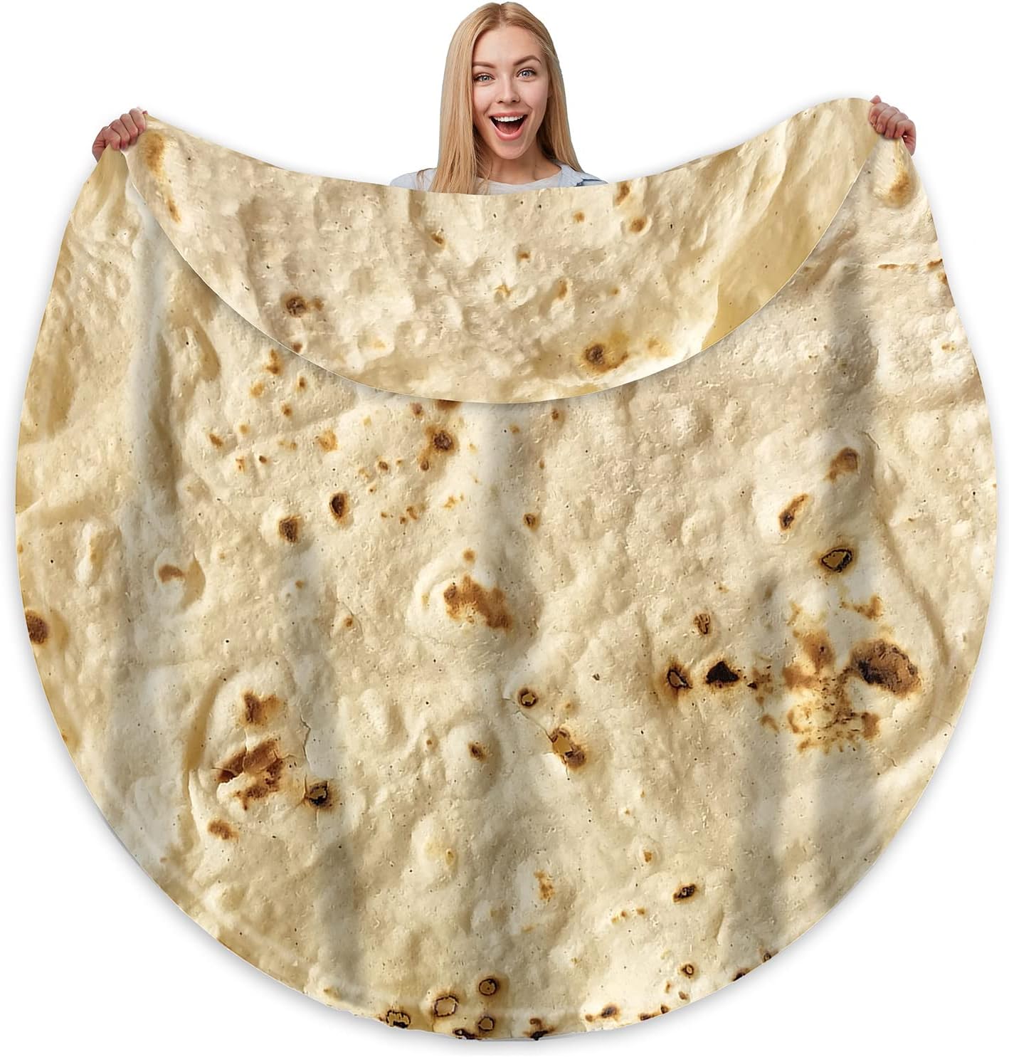 300 80 inches Bcareself Tortilla Blanket Adult Size Giant Double Sided for Kids Funny Realistic Food Personalized Throw